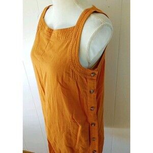 Linen Blend Jumper Tank Dress Orange Size Small Casual Beach Cruise For Cynthia